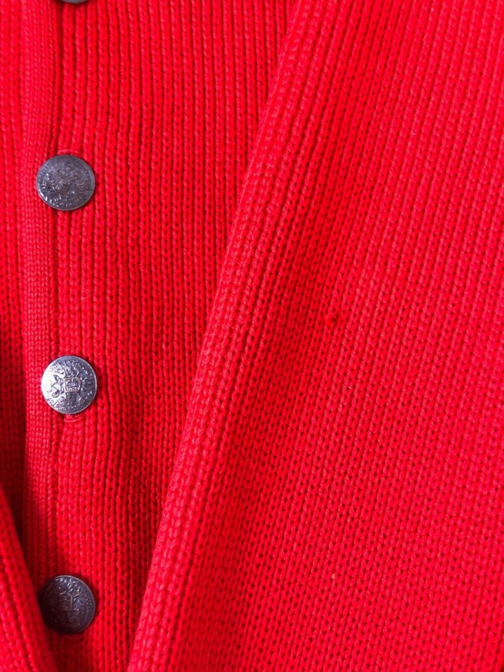 Wil-Co Imports Women's Red 100% Wool Sz. S/M Sweater Austria Viktoria Klinger - Picture 3 of 5